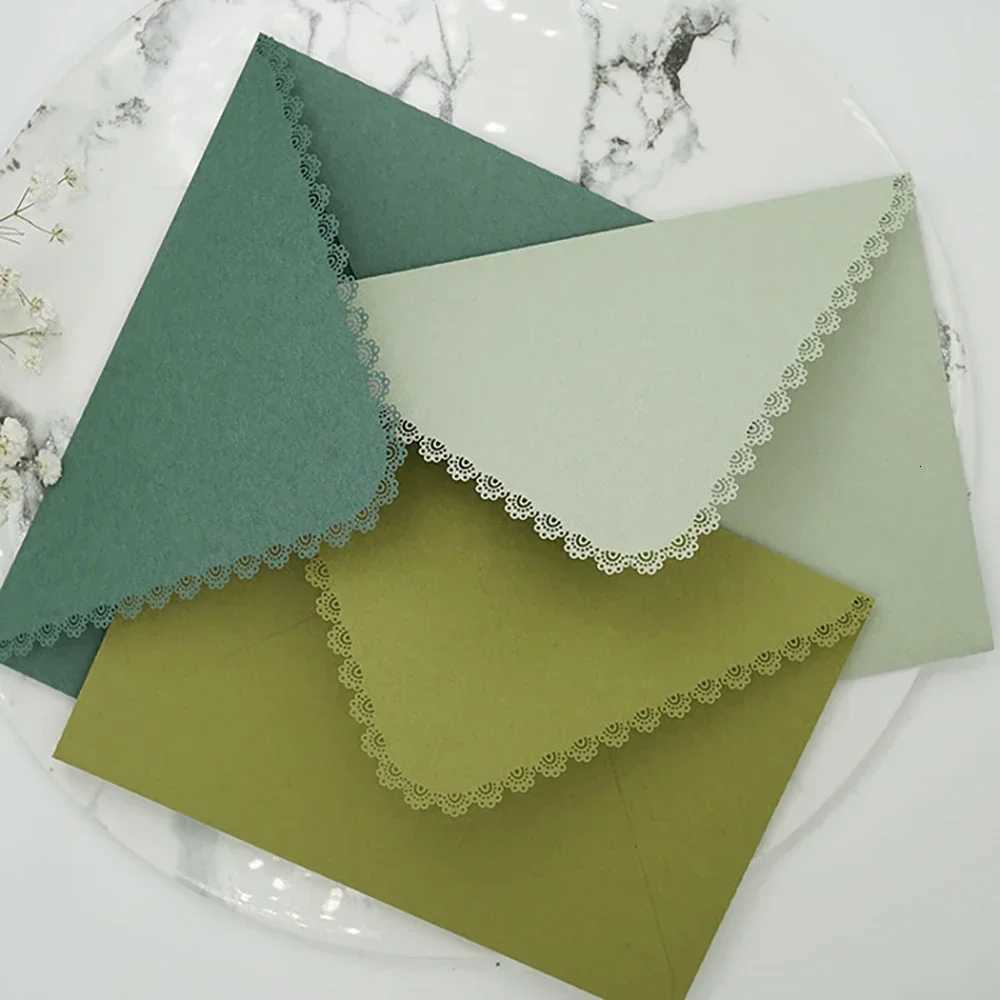 5pcs Vintage Western Envelopes Kawaii Hollow Lace Letter Pads Bag Wedding Party Invitation Cards Cover Envelopes for Letter Pads H251210