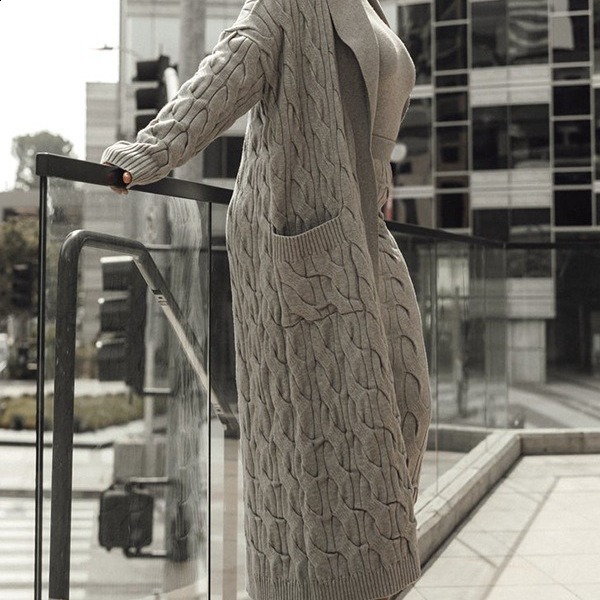 2023 Knitted Cardigan Long Sweater Coat Style Womens Loose Large Version with Floral Pattern 241011