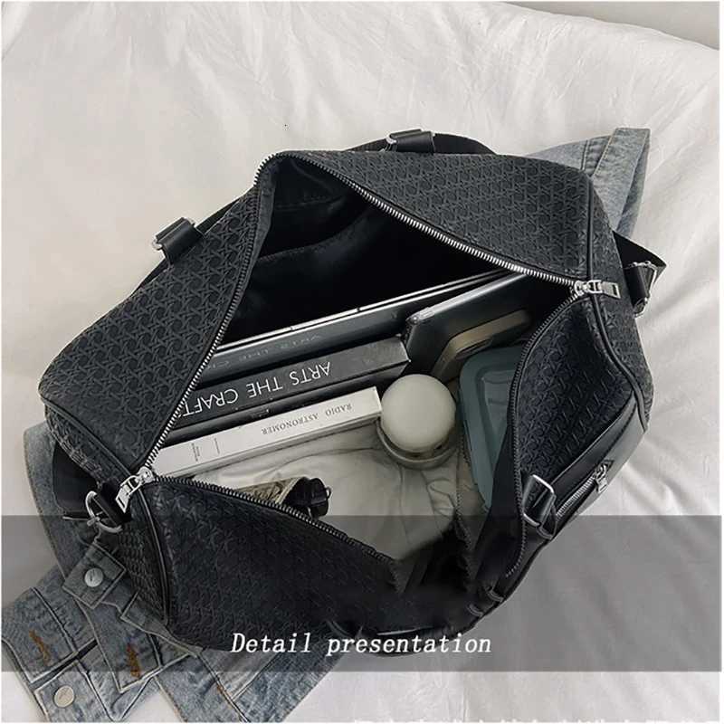 Cross Border Short Distance Travel Bag Wens PU Large Capacity Hand-held Storage Travel Lage Waterproof Fitness Mens Bag Y251209