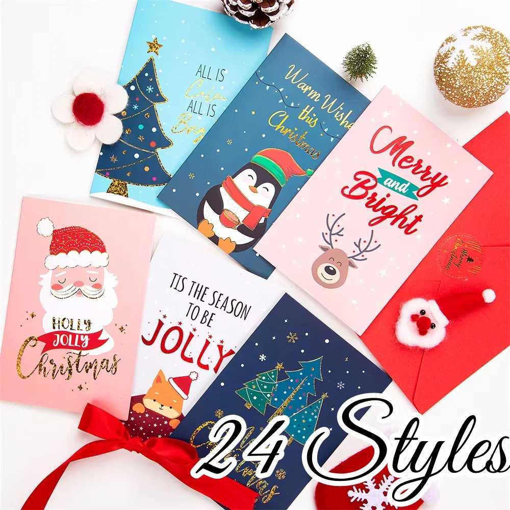 1/12pc Christmas Greeting Card Pack with Envelope for Festive warming es Message Humorous Family Holiday Blessings Note H251210