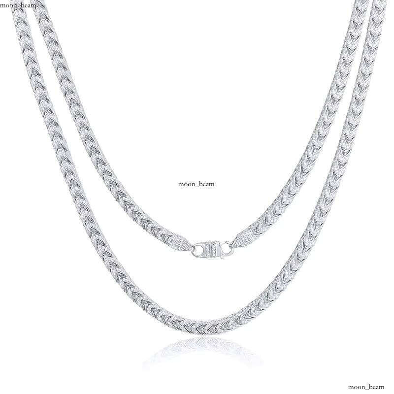 High-Quality Hip-Hop Jewelry 6mm 8mm 18k Gold Plated 925 Sterling Silver VVS Silicon Stone VVS Moissanite Iced Out Franco Chain Necklace