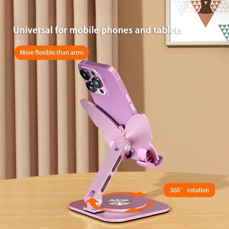 Aluminum Alloy -Shaped Phone Holders Foldable 360360 Rotating Design Adjustable DesktopTablet Stand for He or Off C251210