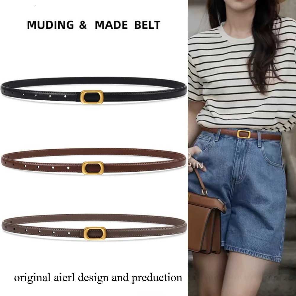 Luxury Womens Genuine Leather Belt for Jeans Fashion Versatile Black Decoration Stylish Waist Belt Y251210