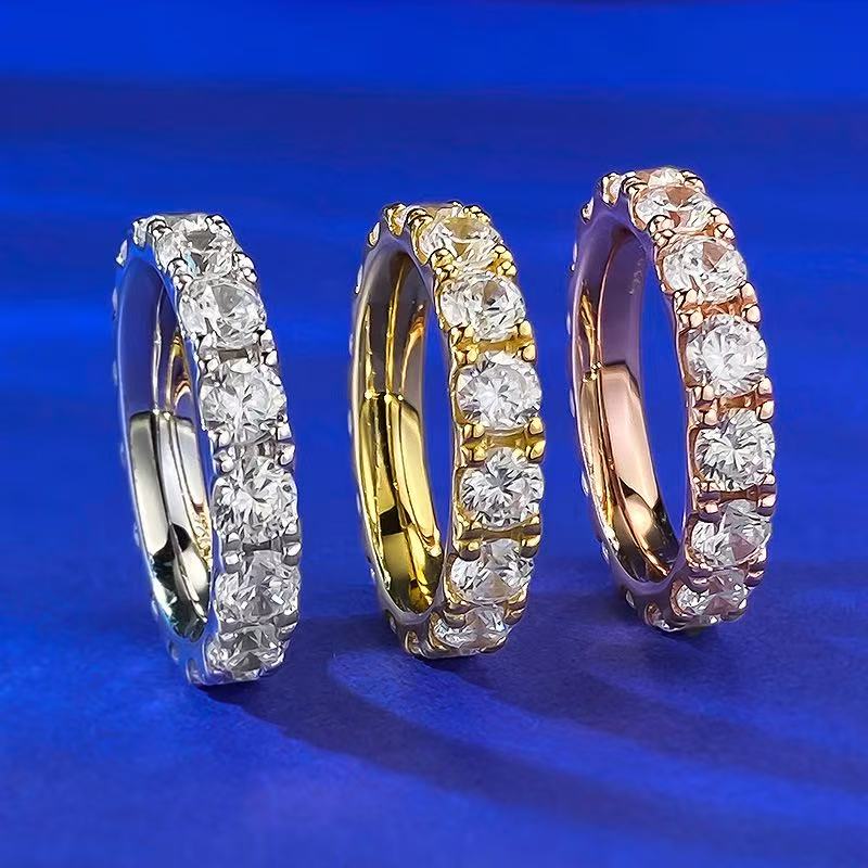 Luxury 925 Sterling Silver Full Oval 4MM Moissanite Finger Ring Classic Wedding Engagement Fine Jewelry Gift for Women