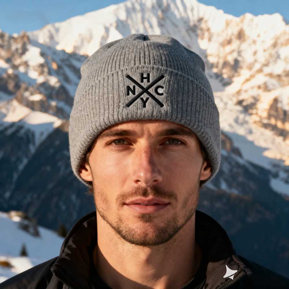 Luxury 1pcHNCY Embroidered Beanie Soft Stretchy Lightweight Winter Hat for Men Women Outdoor Hip Hop Fashion Y251209