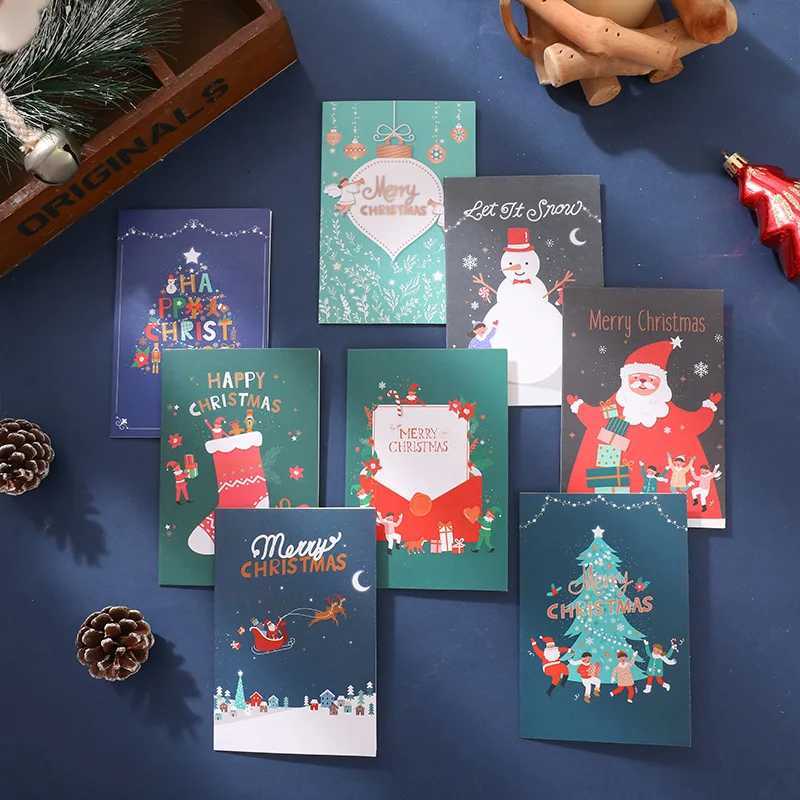 Christmas Cards 8pcs Merry Christmas Cards with Envelopes and Stickers Happy Christmas In 8 Templates Xmas Greeting Cards To All H251210