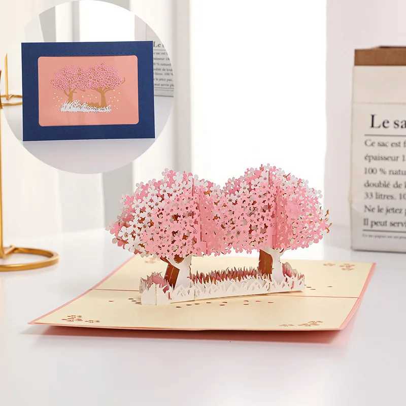 3D -Up Card Flower Maple ry Tree Wedding Invitation Greeting Card Birthday Party Anniversary Gift Postcard With Envelopes H251210