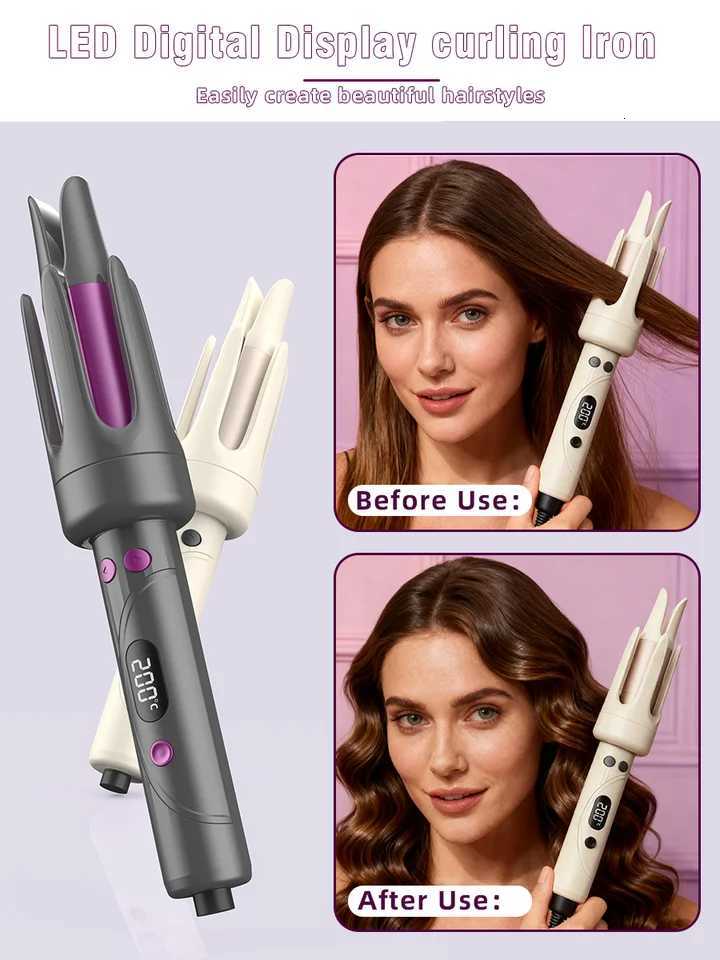 28mm automatic curler temperature control with digital display anion ceramic fast heating stylingT251210