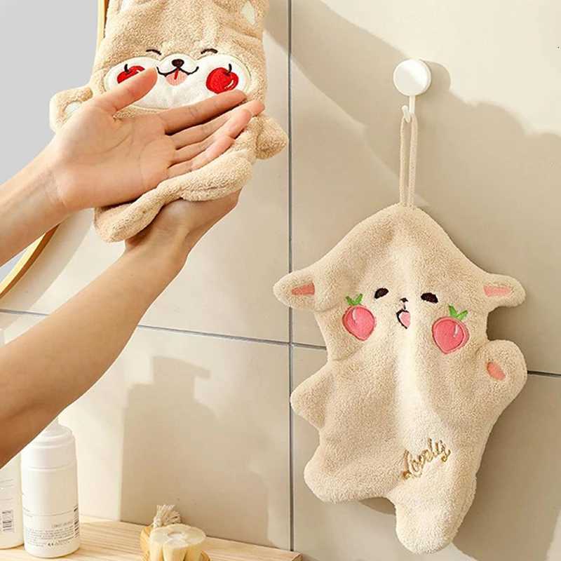 Kitchen TowelsCartoon Bear Hand Towels For Bathroom And Kitchen Soft Wipe Hand Towel Absorbent Towels For Quick Drying C251210