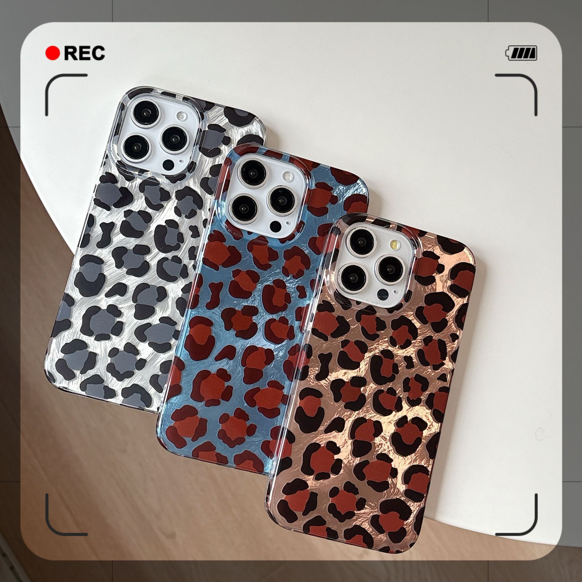 Korean Style Minimalist Foil Leopard Pattern Compatible with iPhone 17 Pro Max Apple 16 Phone Case 14 Feather Gauze 15 for Girls