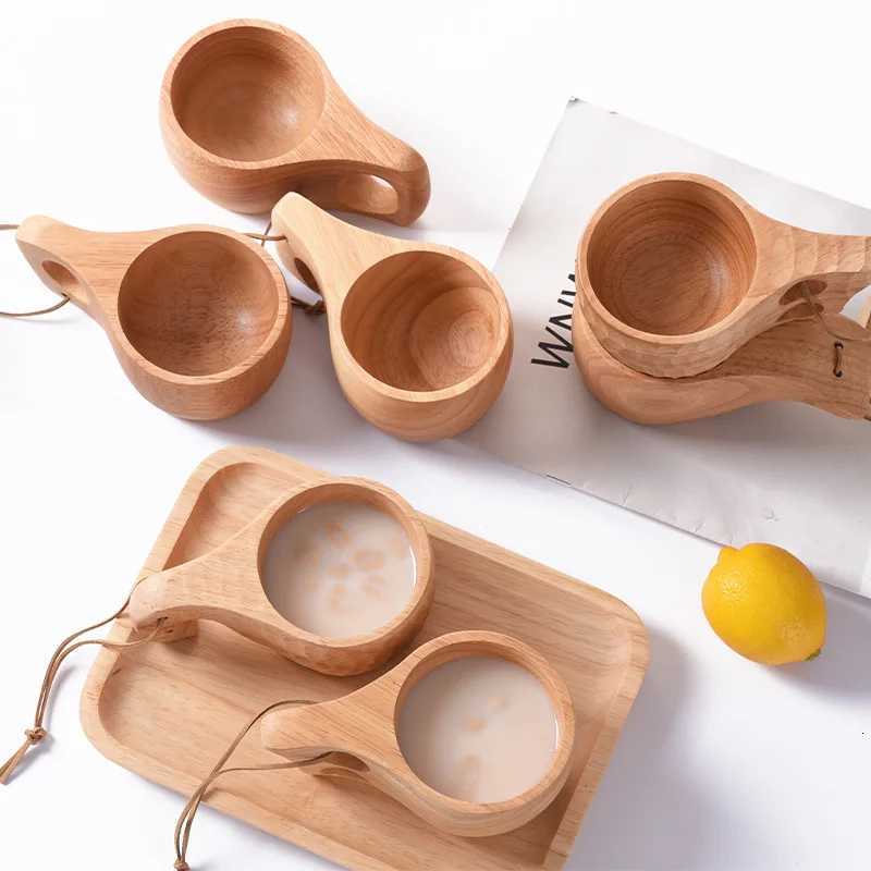 Wooden Cup Camping Cup Nordic Style Handmade Natural Portable Wood Mug Drinking Cup for Coffee Tea and Milk C251210