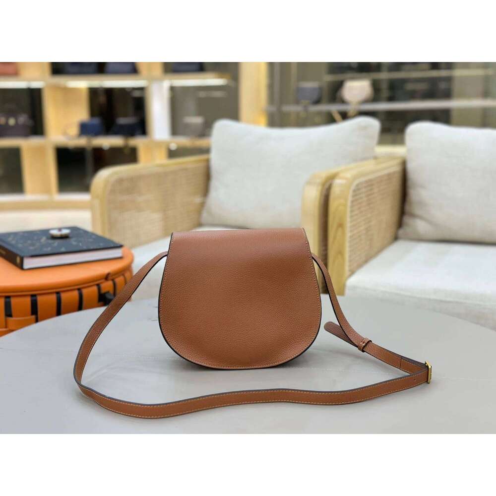 Trendy Saddle Crossbody Bag - Genuine Pebbled Leather, Fringe & U-Shaped Stitch, Bohemian Horsehoof Shoulder Purse For Women St251210