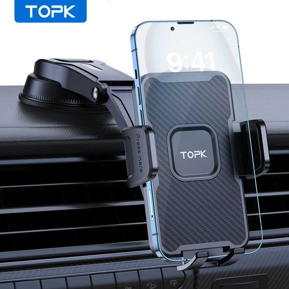 TOPK Car Phone Holder Mount Cradle for CarAdjustable in Vertical and Horizontal Directions with High Stability Strong Adhesion C251210