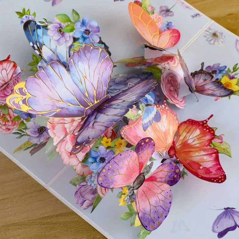 3D -Up Greeting Card with Hollow Design Foldable Holiday Gift for Blessings Birthday Card H251210