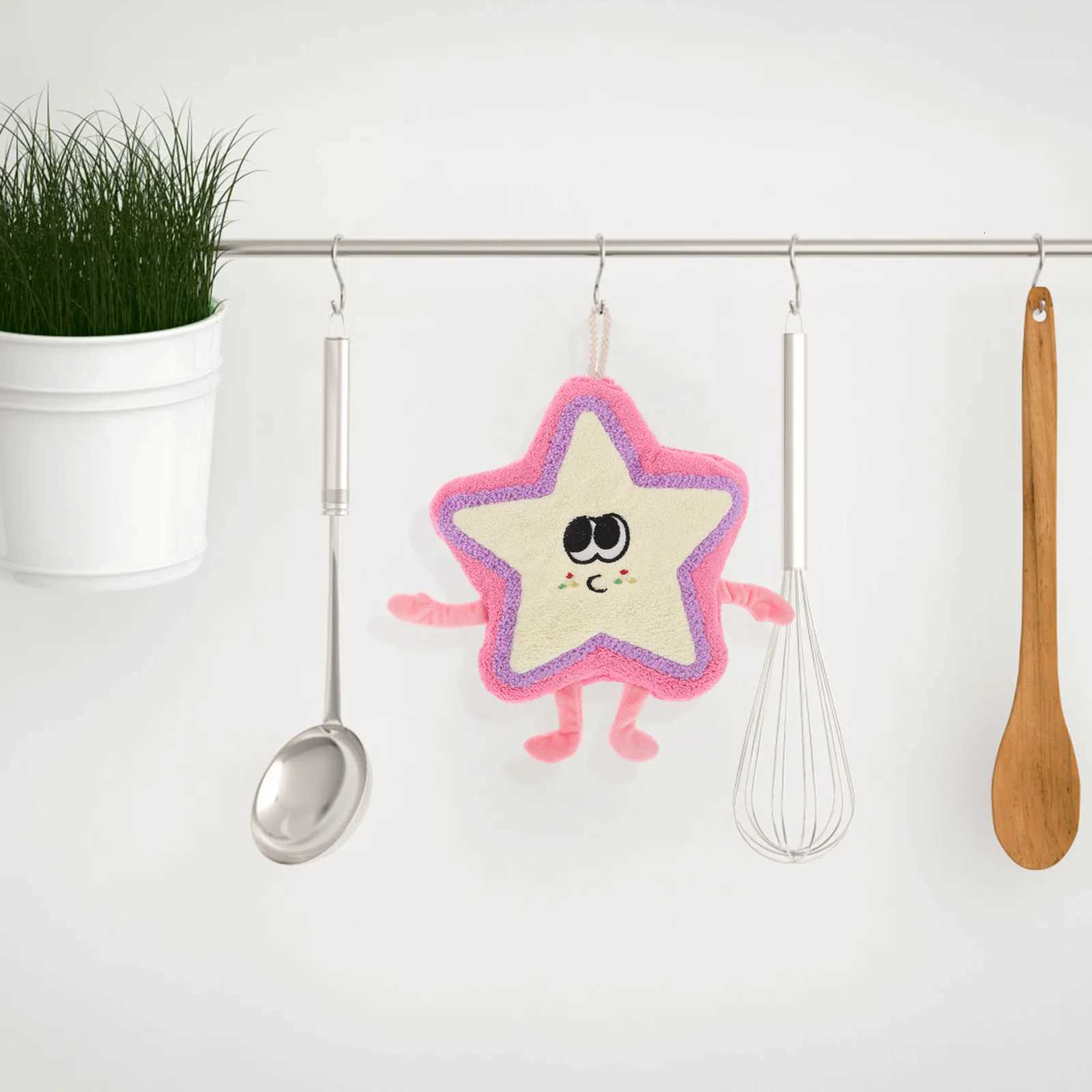 Soft Absorbent Hand Towels Star Shaped Quick Dry with Hanging Loop Cute Towel for Kitchen Bathroom Bedroom Rv Use C251210