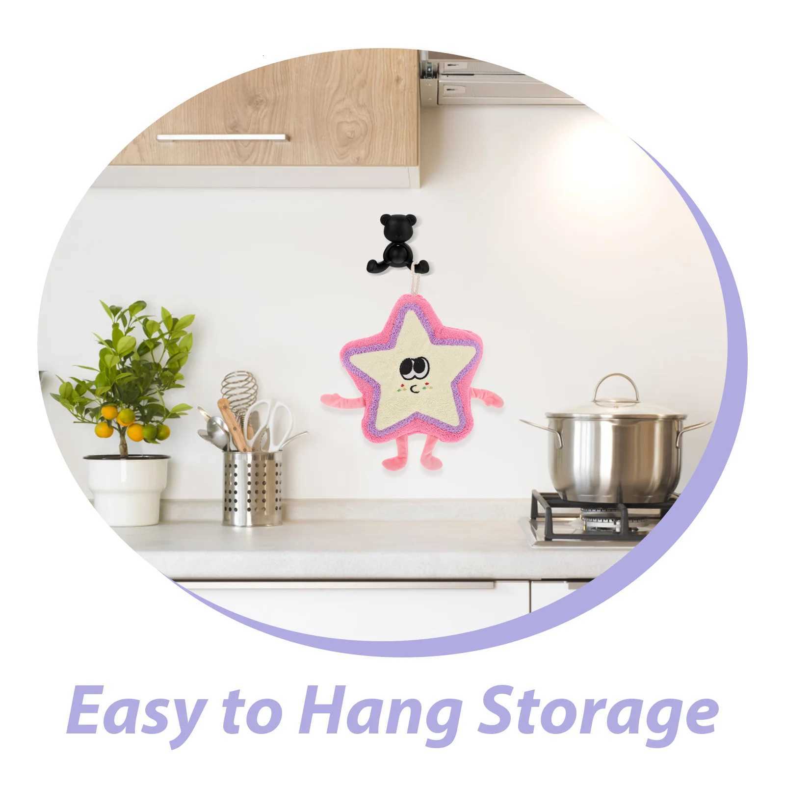 Soft Absorbent Hand Towels Star Shaped Quick Dry with Hanging Loop Cute Towel for Kitchen Bathroom Bedroom Rv Use C251210