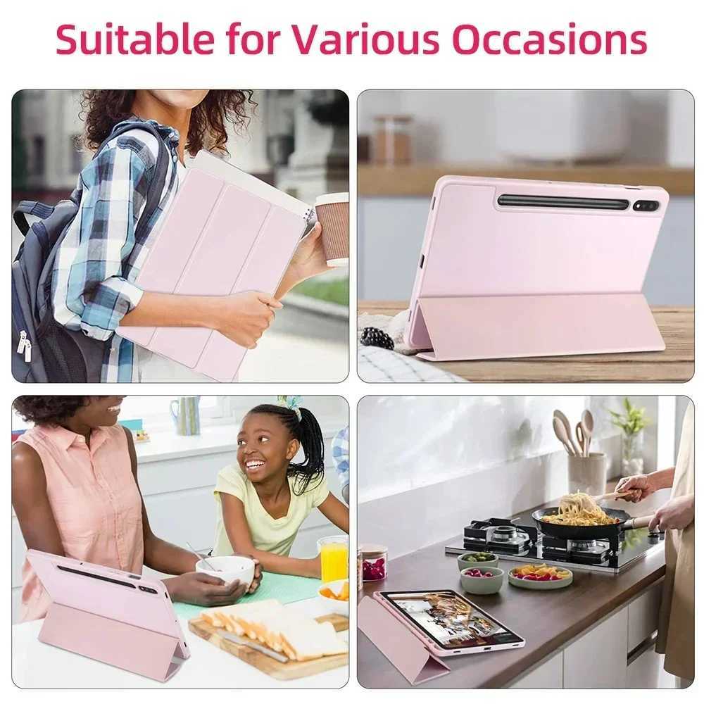 With Pen Slot Case For New Galaxy Tab S11 11 inch 2025 5G PU Tablet Case For Tab SM-X730 SM-X736 Smart Shockproof Cover H251210