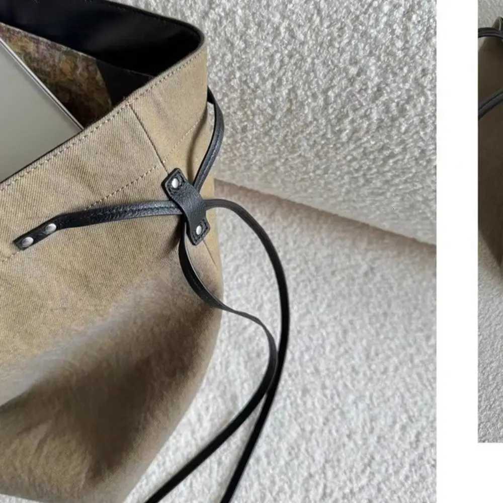 Wens Neutral Natural Sand Color Cott Double Te Underarm Tote Bag Casual Large Capacity Single Shoder Cputer Bags Y251209