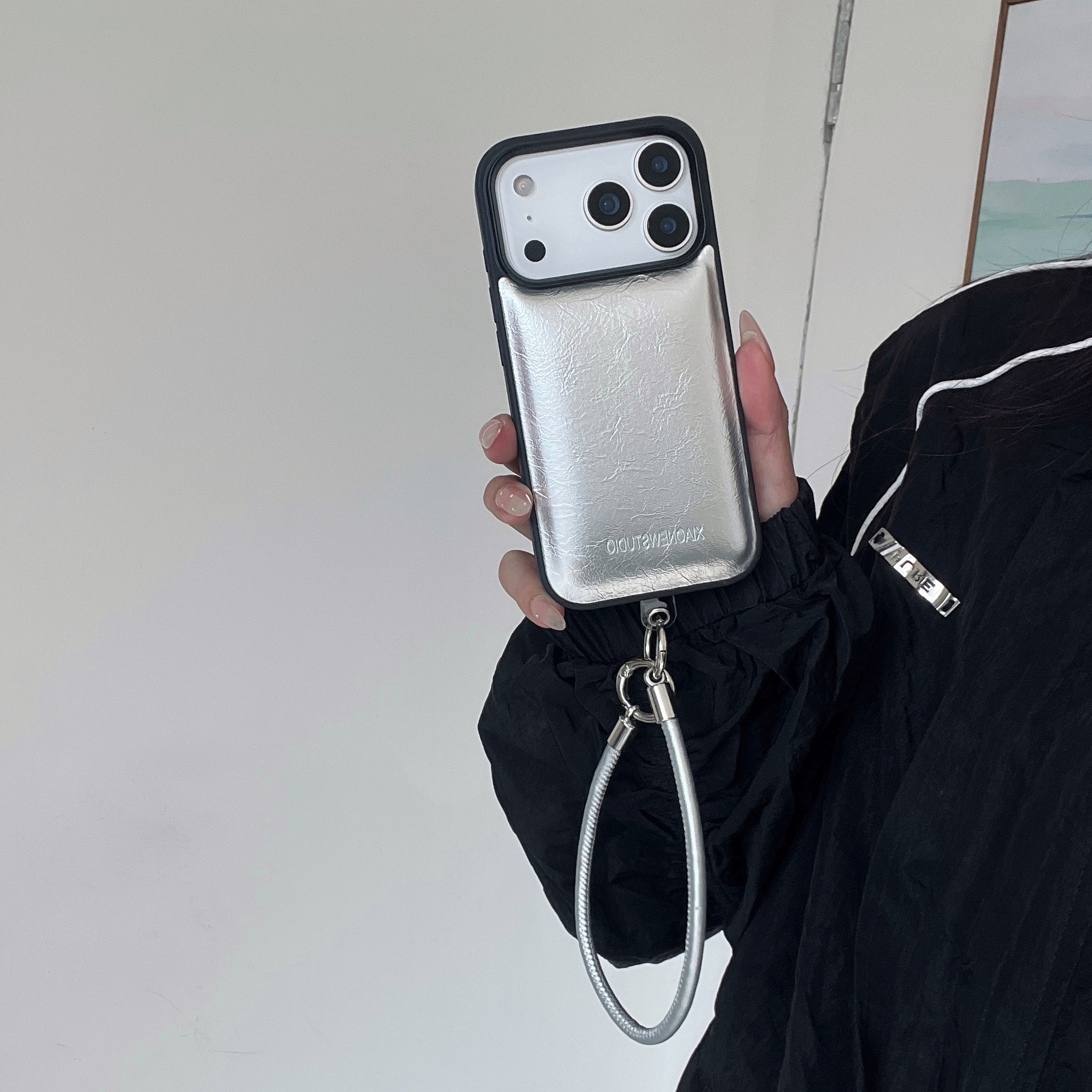 Solid Color Puff Oil Phone Case for Apple 17 Pro Max Korean Style iPhone 16 Leather 15 Shockproof Cover 14