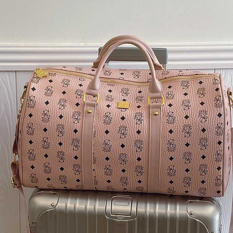 New Large Capacity Travel Bag PU Shoder Bag Independent Shoe Cpartment Sports Fitness Short Distance Travel Storage Bag Y251209