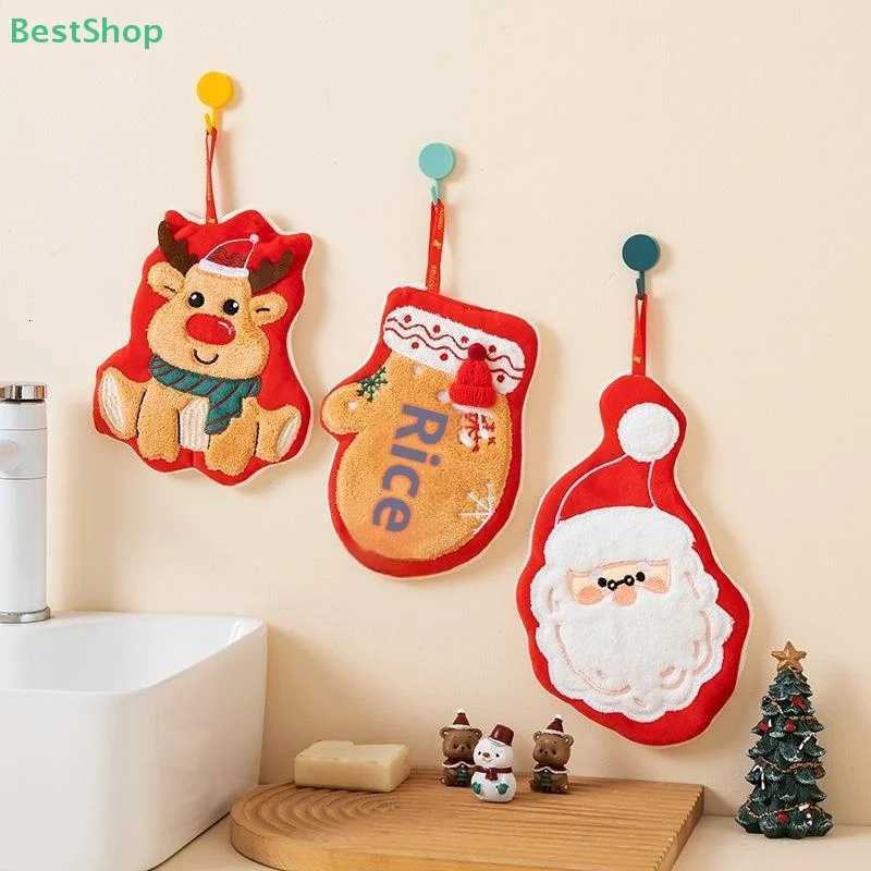 Coral Fleece Christmas Themed Series Hand Towel Hangable Super Absorbent And Quick-Drying C251210