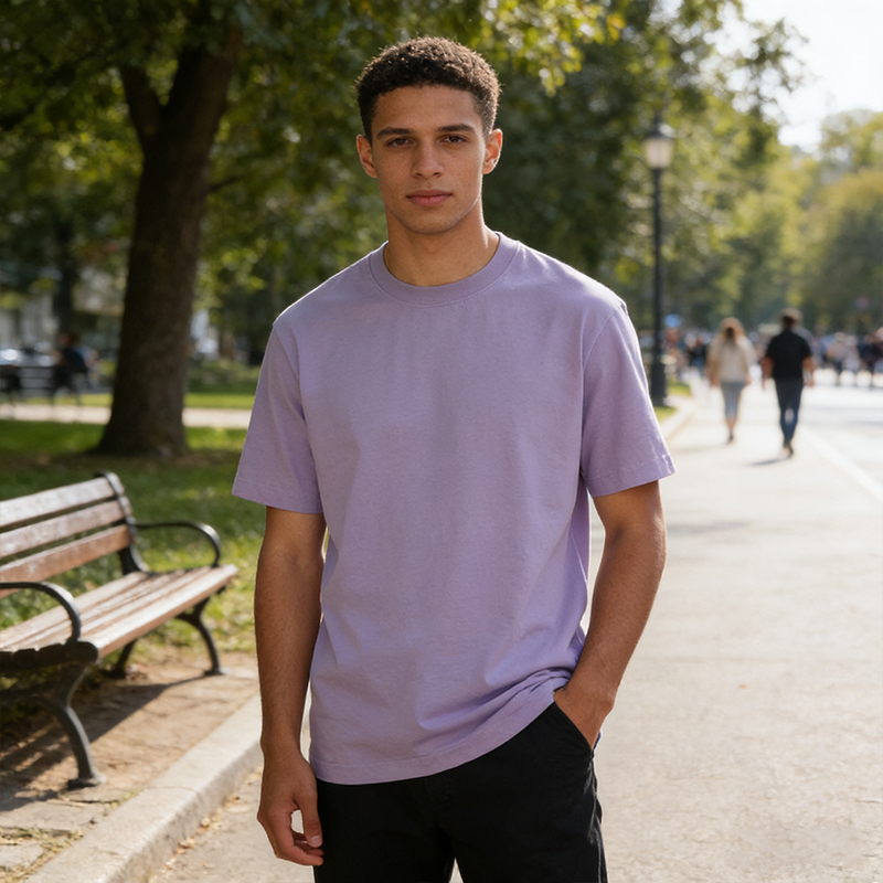 Unisex Oversized Crew Neck T-Shirt Short Sleeve Loose Fit Casual Basic Tee for Daily & Street Style -CF00186