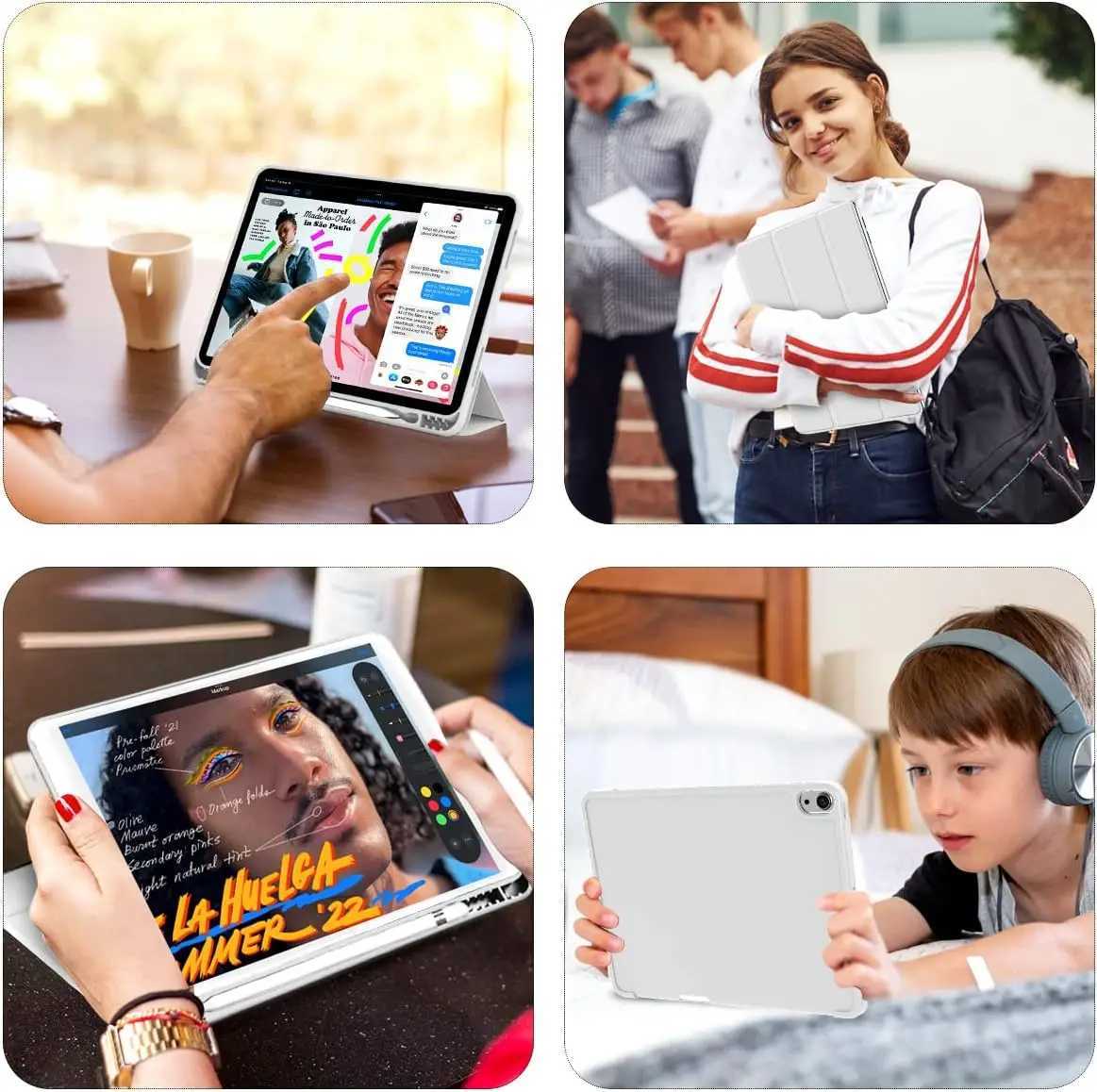 Case for iPad Air 1 2 3 4 5 6 Smart Cover with Pencil Holder iPad A16 97 102 7th 8th 9th 10th 109 Pro 11 2024 case Funda Capa H251210