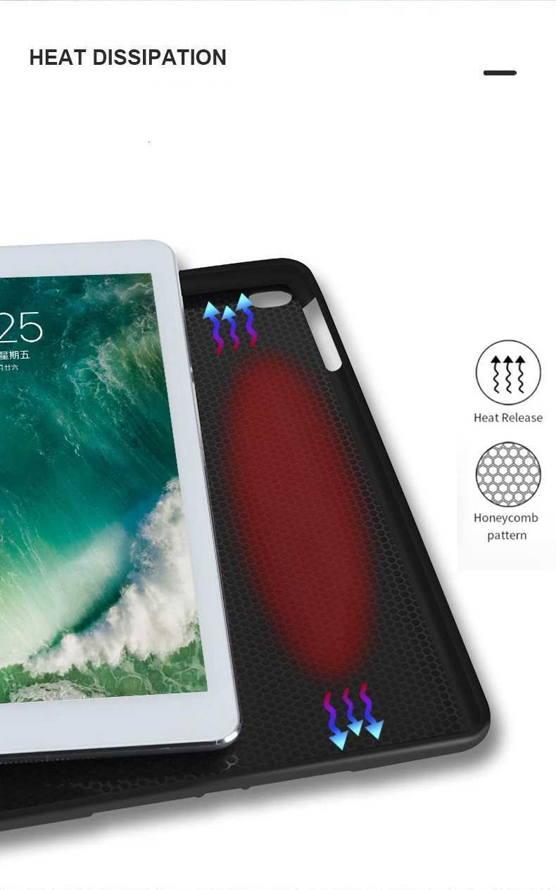 For iPad Air Pro MINI Case 3 4 5 6 7 8 9 10th Generation 3-fold Leather Tablet Sle Liquid Silicon Soft St1 129 13 Cover H251210