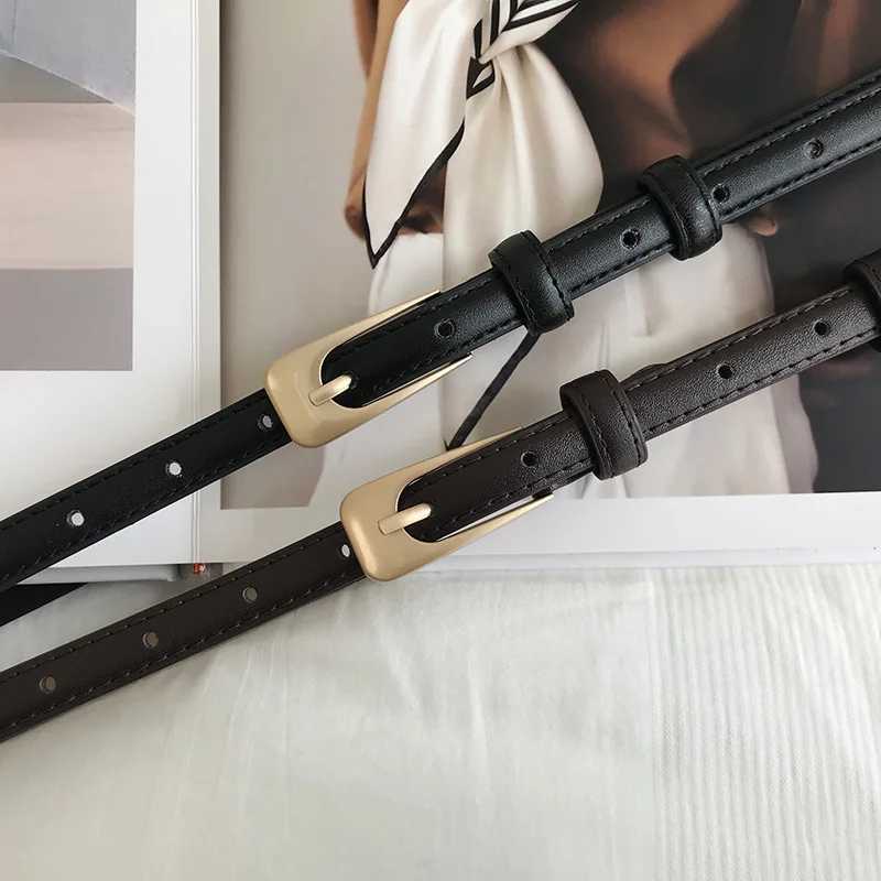 Luxury Womens Belt Minimalist Trendy Thin Belt High End Authentic Casual Versatile Needle Button Belt with Skirts Jeans Lady Belts New Y251210