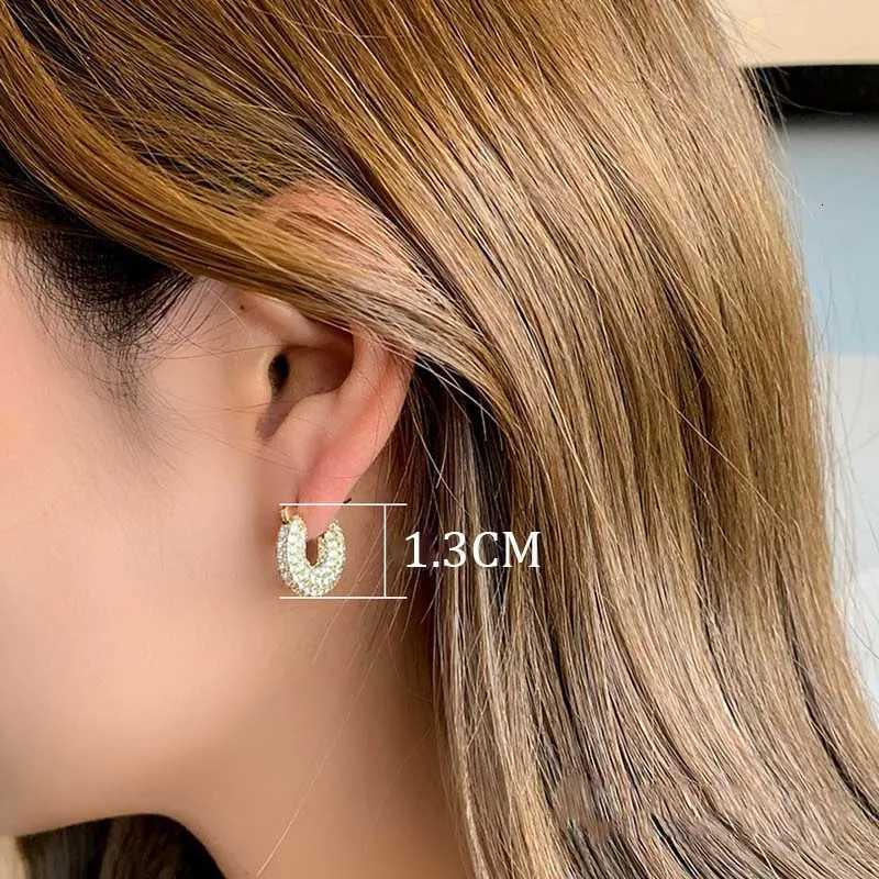 Stainl Steel Gold Color Large Round Hoop Earrings for Wen Exquisite Shiny Zircon Circle Hie Chunky Earring Jewelry Gifts Y251210