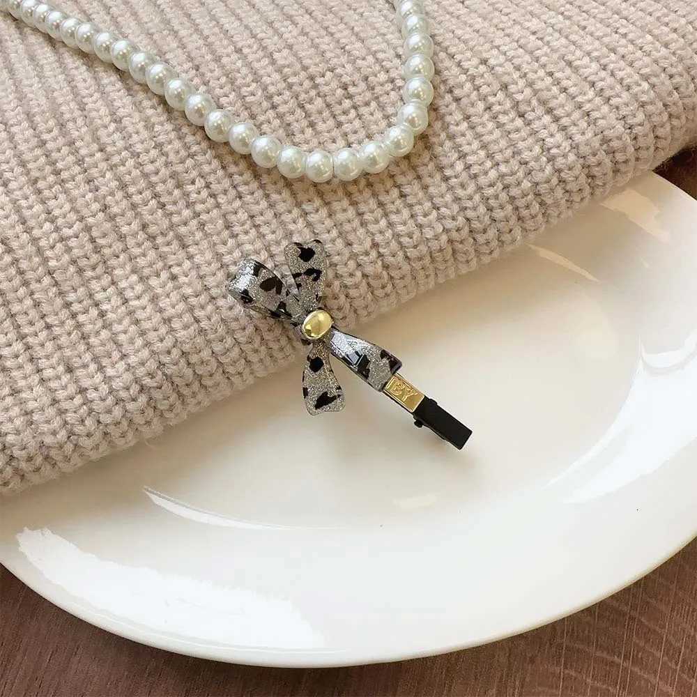 Stylish Korean High-End Leopard Print Bow Hair Clip Acrylic Side Duck Mouth BB Hairpin for Wen And Girls Fashion Accory Y251210