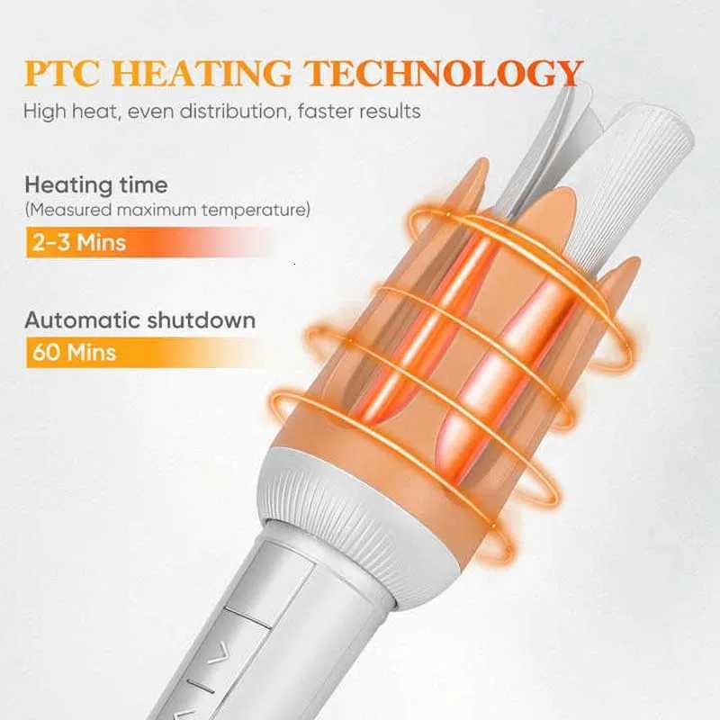 Portable 25mm Auto Rotating Ceramic Hair Curler Fast Heating and Temperature Display LED PTC Electric Hair IronT251210