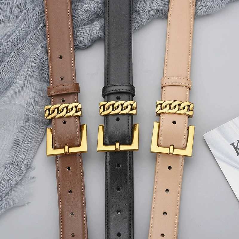 Luxury Luxury soft fashion versatile leather belt with a pin buckle to decorate jeans for women Y251210