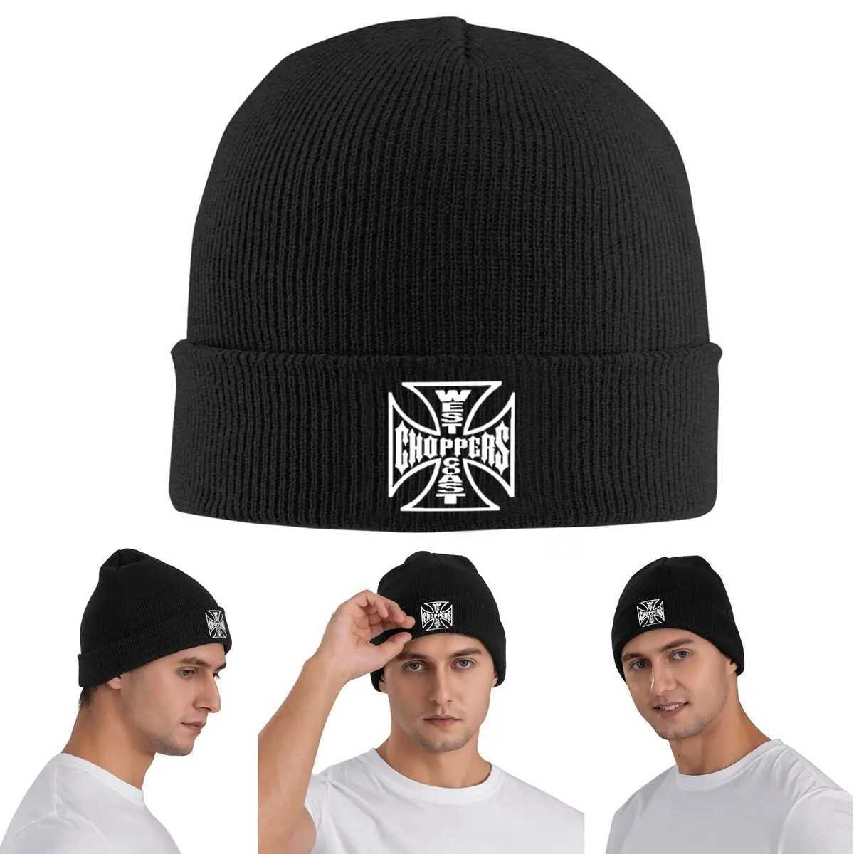 Luxury Personalized West Coast Iron Cross Choppers Warm Knitted Cap Winter Knit Bonnet Hat Skullies Beanies Hip Hop Caps for Unisex Y251209