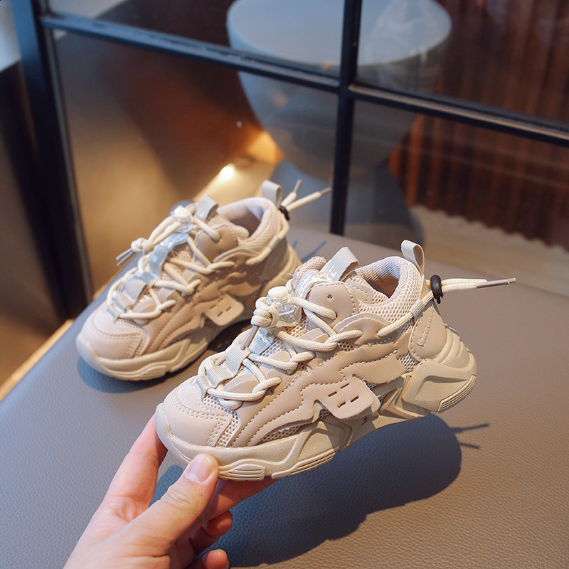 2025 Spring Autumn Winter Childrens Mesh Sports Shoes Waterproof Leather Dad Shoes Boys Girls Warm Casual Cotton Shoes