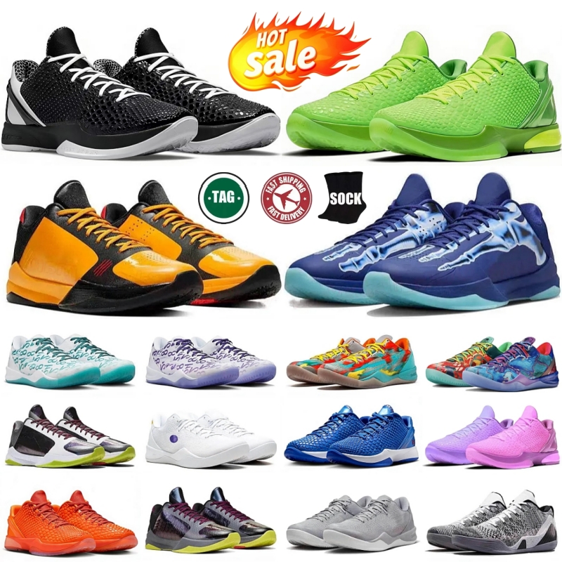 Top Quality Black Mamba 8 6 5 Potro Reverse Grinch Basketball Shoes Mambacita Think Pink X-Ray Easter Del Sol for Men Women Big Kids Trainers Outdoor Sports Sneakers