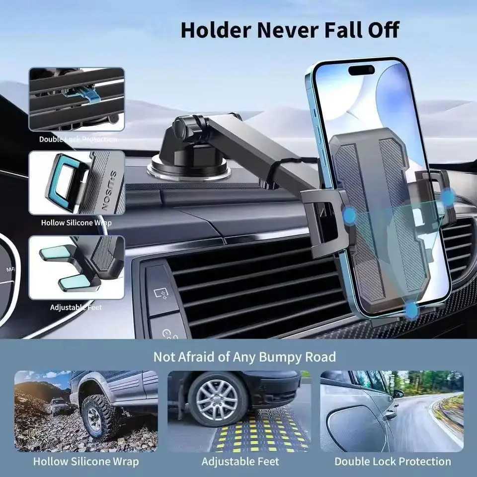 Car Phone Holder Suction Cup er Stable Car Phone Mount For Car Dashboard/Windsn/Air Vent Cpatible With All Mobile Phone C251210