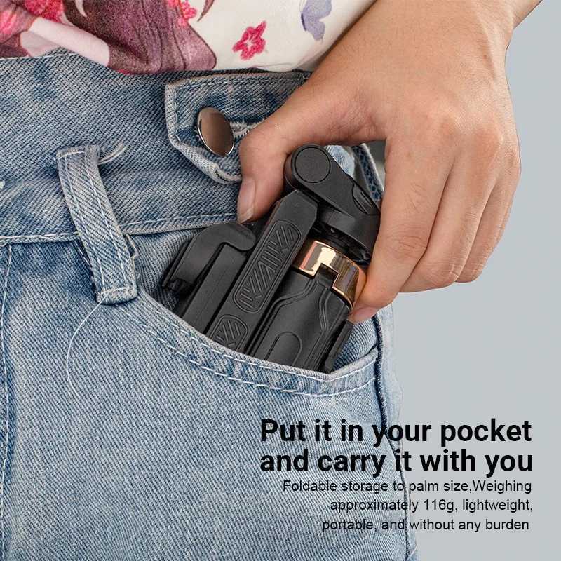 Portable Mini Phone Holder Handle Tripod Selfie Stick Remote Control for Phone Vlog Livestreaming Photography Holder C251210