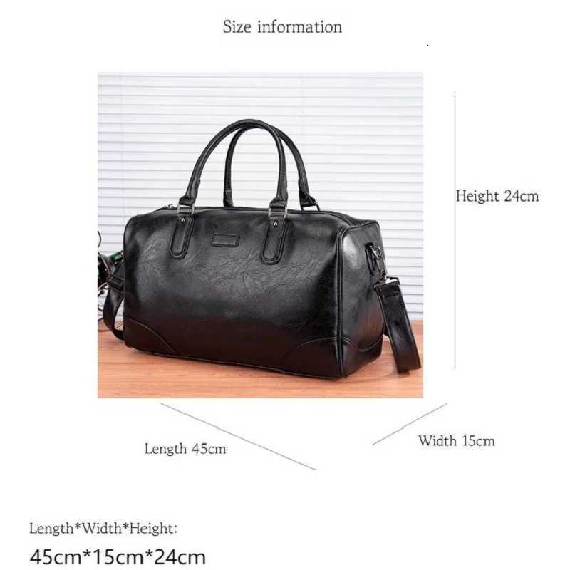 GOYN Mens Vintage Leather Travel Tote Handbag Durable Anti-Theft Crossbody Shoder Bag Weekender Overnight Carry- Duffle Bag Y251209