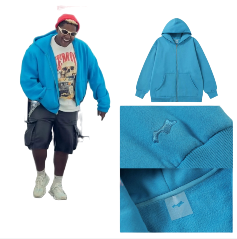 Men's Hoodies Ly Arrived Skylrk Hoodie Autumn Casual Embroidery Fleece Hooded Sweatshirt Solid Colors Simple Fashionable Cardigan