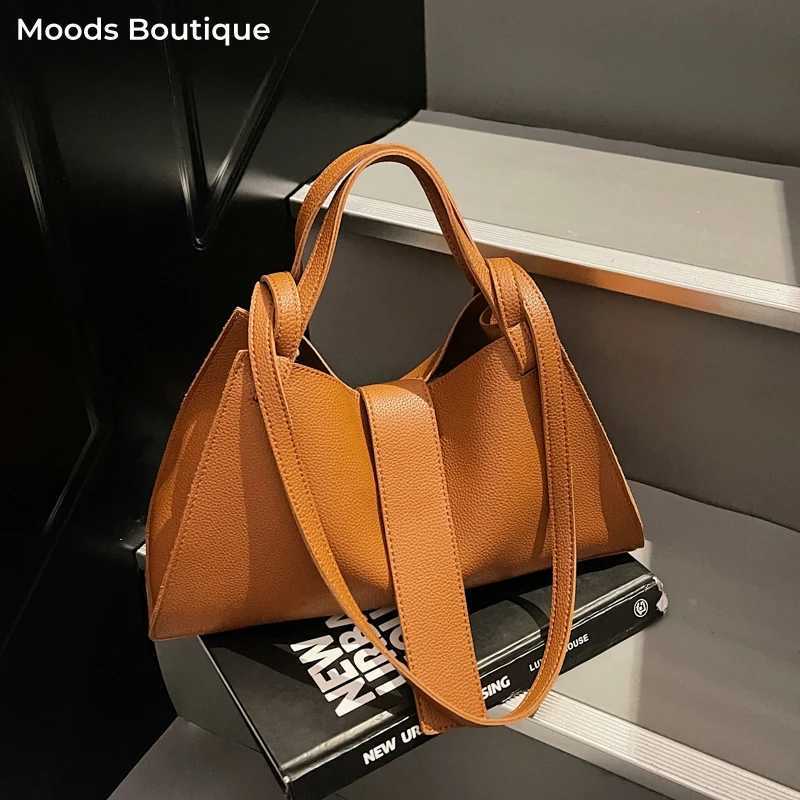 Vintage Style Lychee Pattern Shoder And Handbag Set For Wen Soft PU Leather Pure Color 2-IN-1 Large Capacity Shopping Totes Y251209