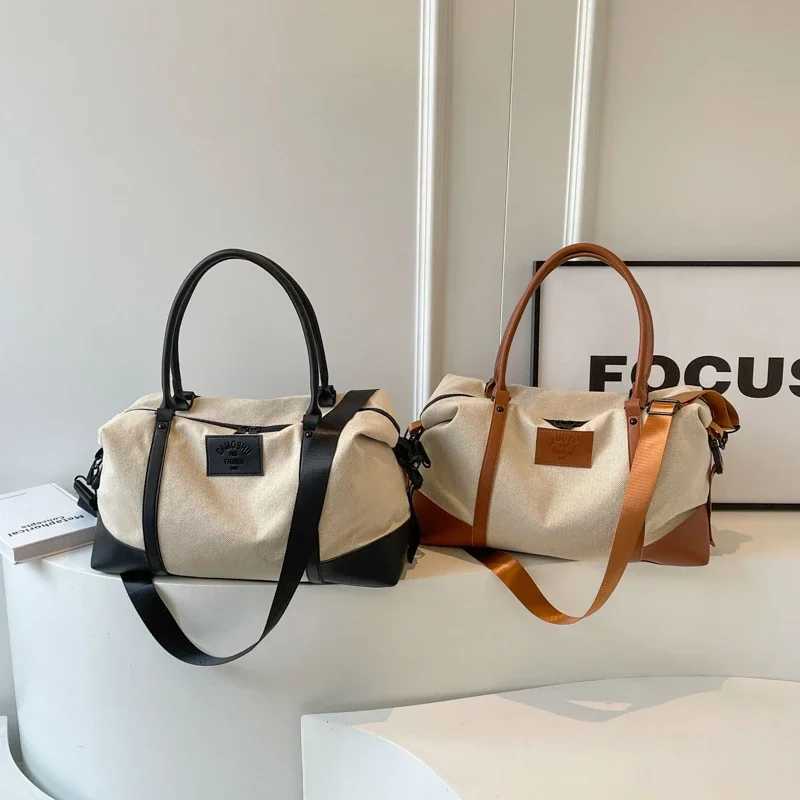 Color Mahing Casual Canvas PU Travel Bags Large Capacity High Quality Sense of Luxury Shoder Bags for Wen 2025 New Style Y251209