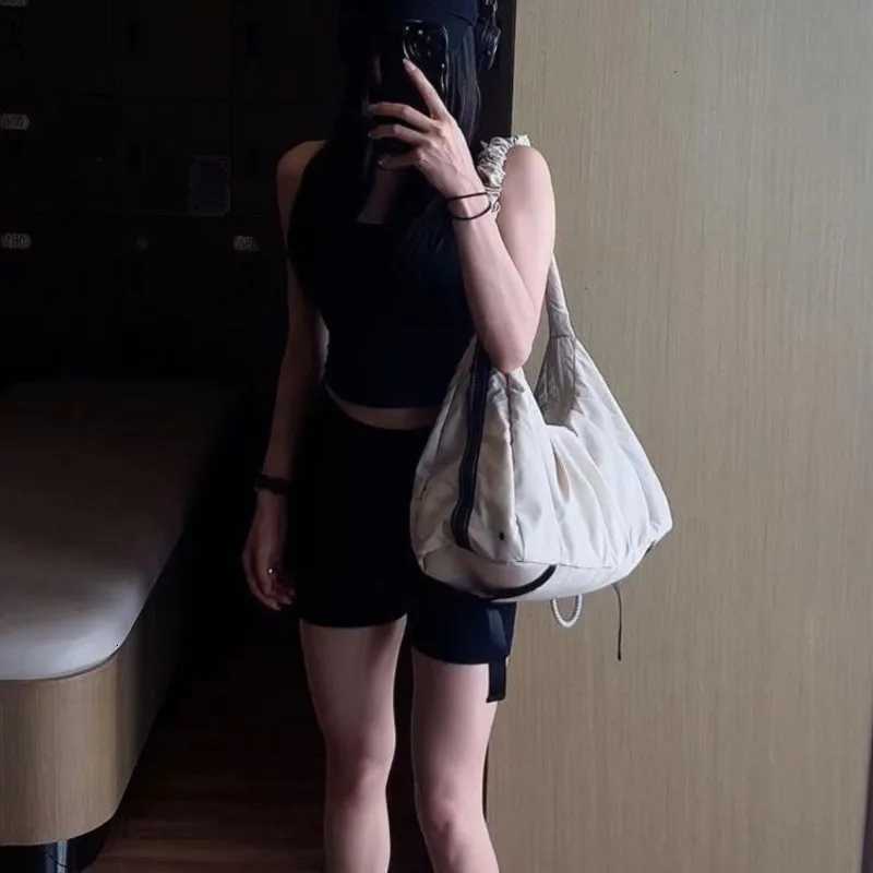 JIAERDI Beige Large Capacity Sle Tote Bag Wen Lightweight Sporty Gym Bag Ladies Outdoor Short Trip Casual Shoder Bags 2025 Y251209