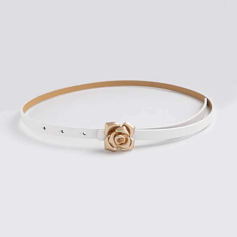 Luxury New Womens Simple and Versatile Rose Buckle Elegant Fashion Accessory Thin Waist Belt Y251210