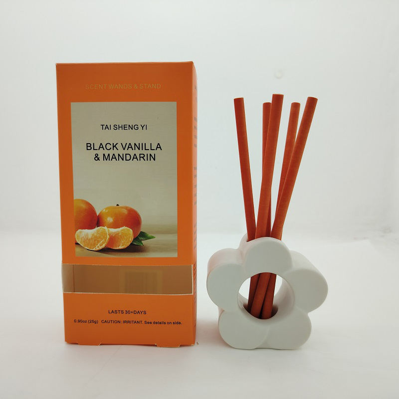 Incense 6-Inch Home Fragrance Diffuser Set: Eco-Friendly Non-Toxic Scent Sticks + Flower-Shaped Holder