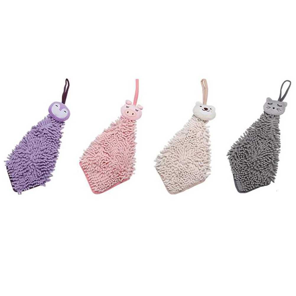 1pc Hanging Square Microfiber Cute Pet Design Hand For Bathroom Kitchen Kids Soft Absorbent Hanging Towel Dry Towel C251210