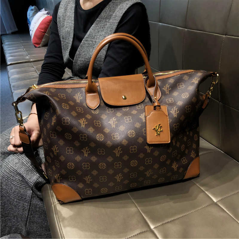 Stylish Large Capacity Women's Tote Bag Retro Print Crossbody Shoulder Travel Totes