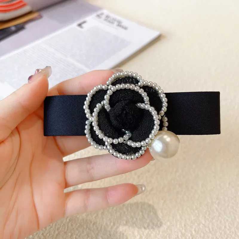 Classic lia wer Pearl Hairpins Hair Clip Bow for Wen Spring Clip Ponytail Houndstooth Heaear Korean Hair Accories Y251210