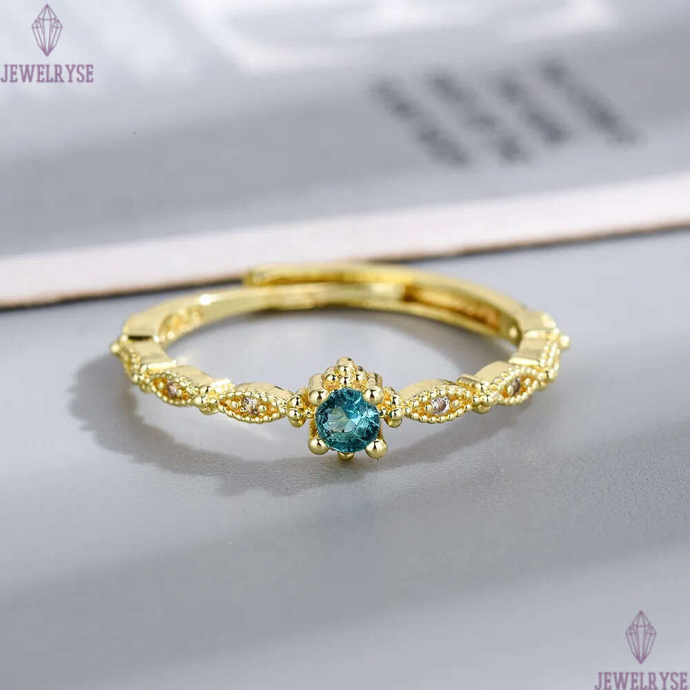 4mm slim nature blue diamond designer ring for women girls ins fashion silver gold shine crystal cz zircon lovely engagement rings jewelry gift size a