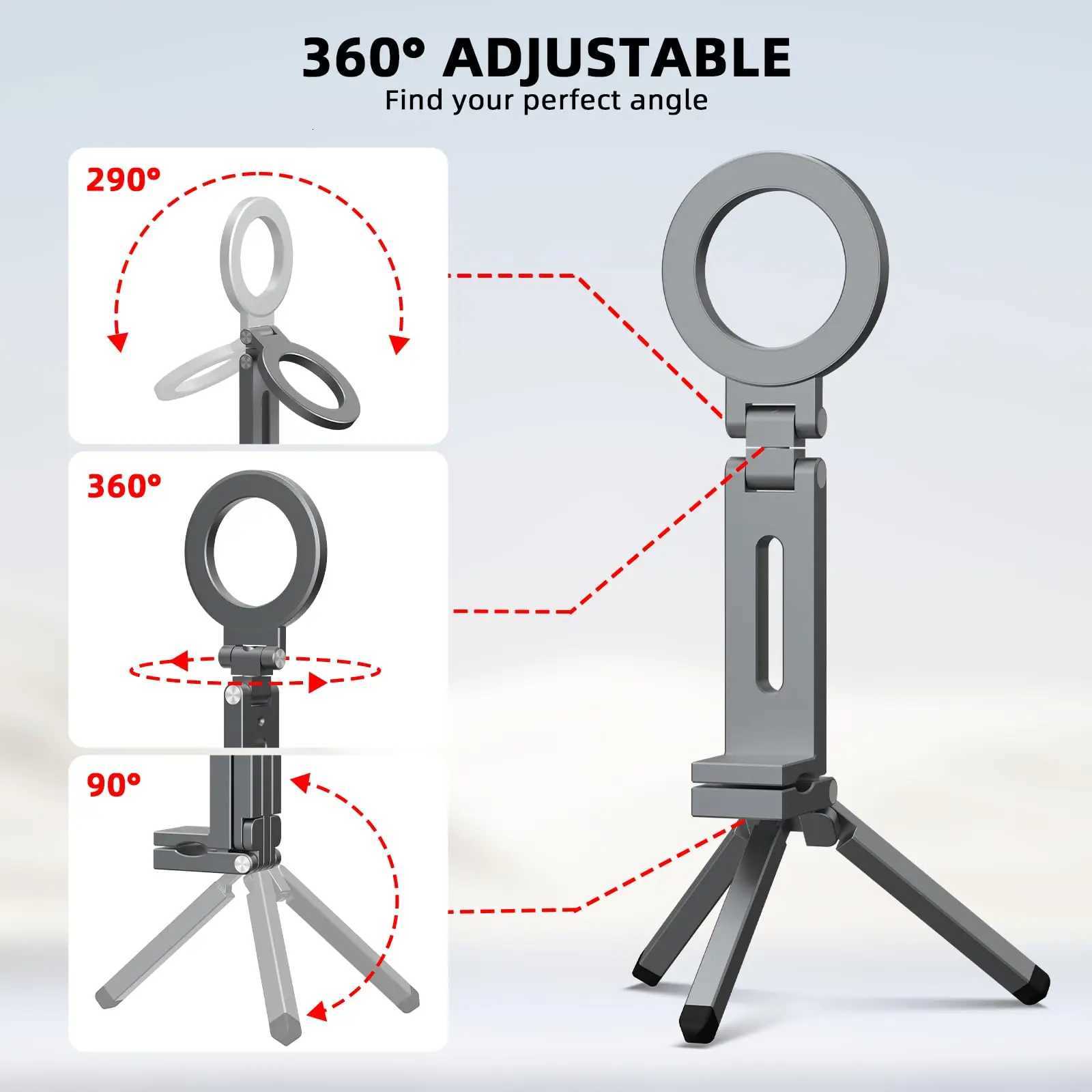 Magnetic Airplane Phone Holder Universal Travel Desk Cell Phone Mount Stand Foldable 360 Rotation Selfie Stick Phone port C251210